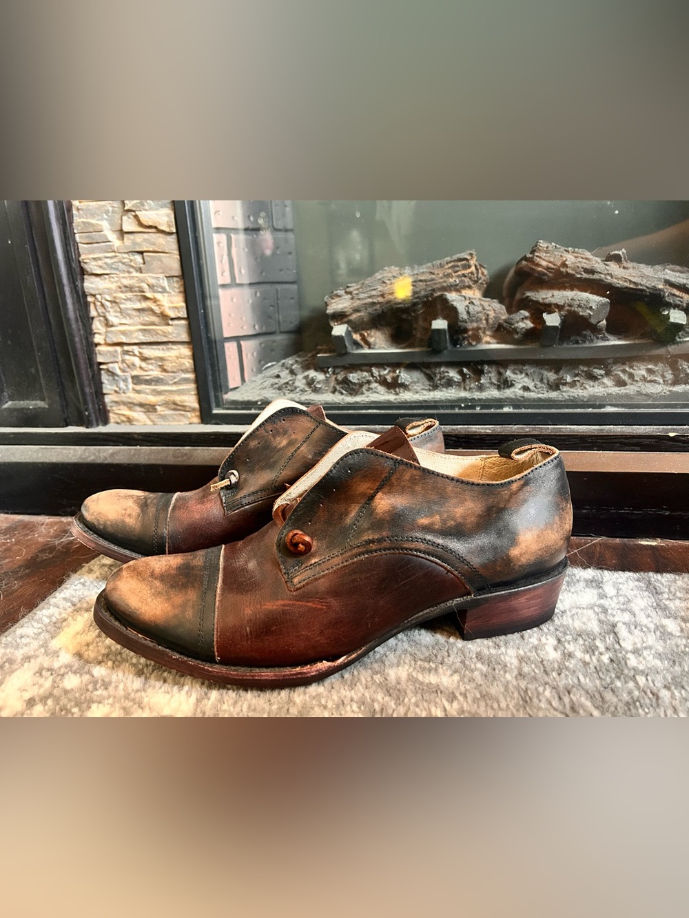 FREEBIRD Mabel Brown Leather Dress Shoes - Classic Two-Tone Finish Size 11